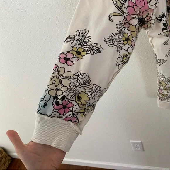 Free People Floral Off-the-Shoulder Sweater - Cream and Multicolor - Picture 5 of 11